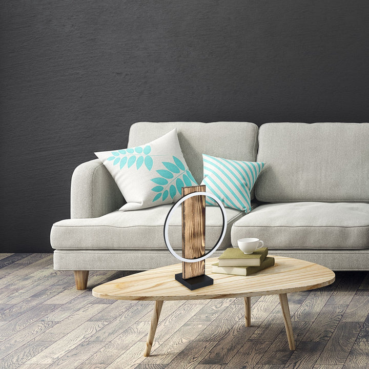 Brushed Pine Wood Lighting - Table Lamps