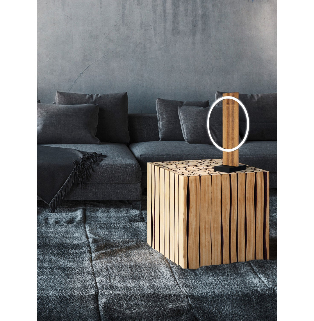Brushed Pine Wood Lighting - Table Lamps