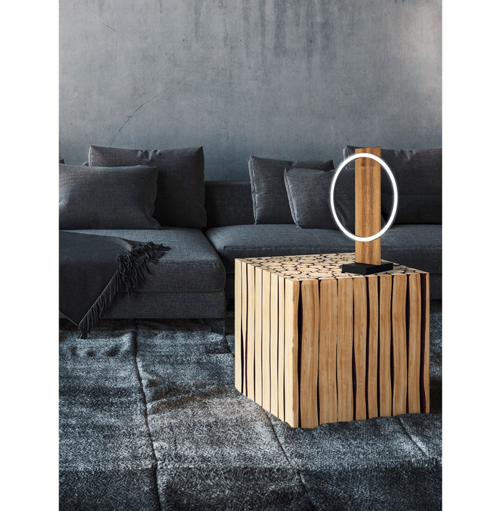 Brushed Pine Wood Lighting - Table Lamps