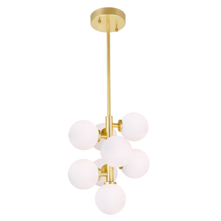 8 Light Pendant With Satin Gold Finish by CWI Lighting