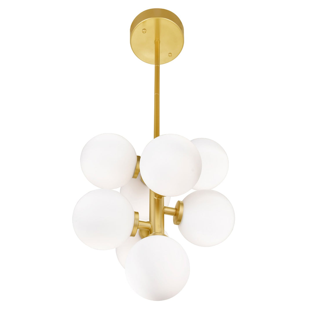 8 Light Pendant With Satin Gold Finish