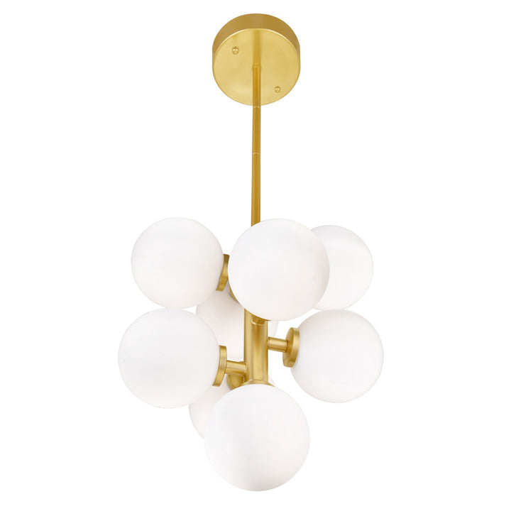 8 Light Pendant With Satin Gold Finish