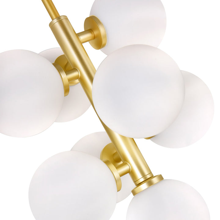 8 Light Pendant With Satin Gold Finish