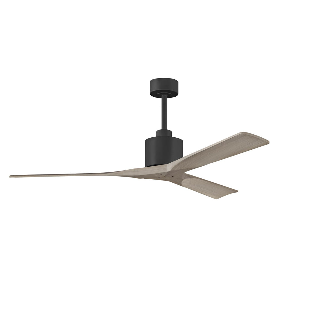 60in Ceiling Fan In Matte Black And Gray Ash Blades by Matthews Fan Company