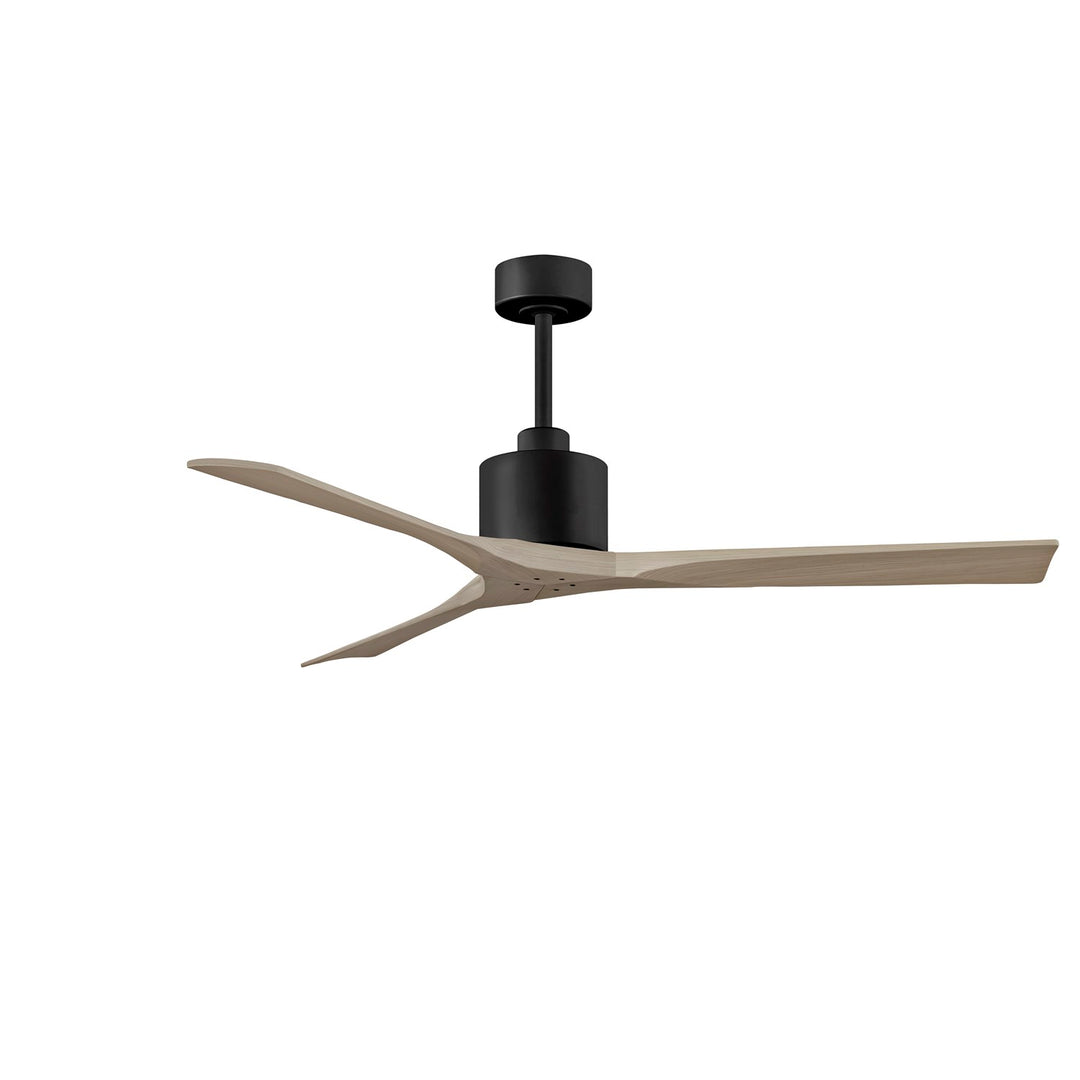 60in Ceiling Fan In Matte Black And Gray Ash Blades