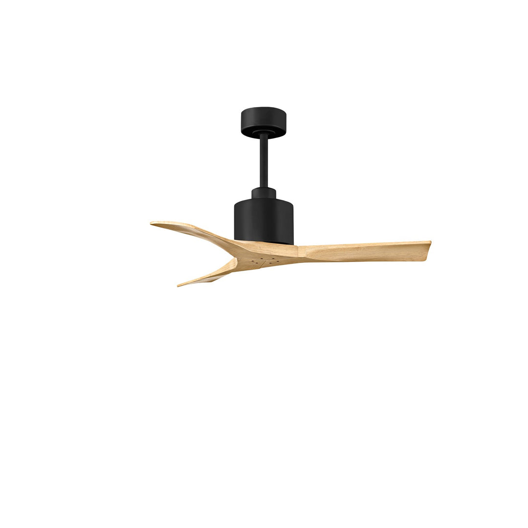 42in Ceiling Fan In Matte Black And Light Maple Tone Blades