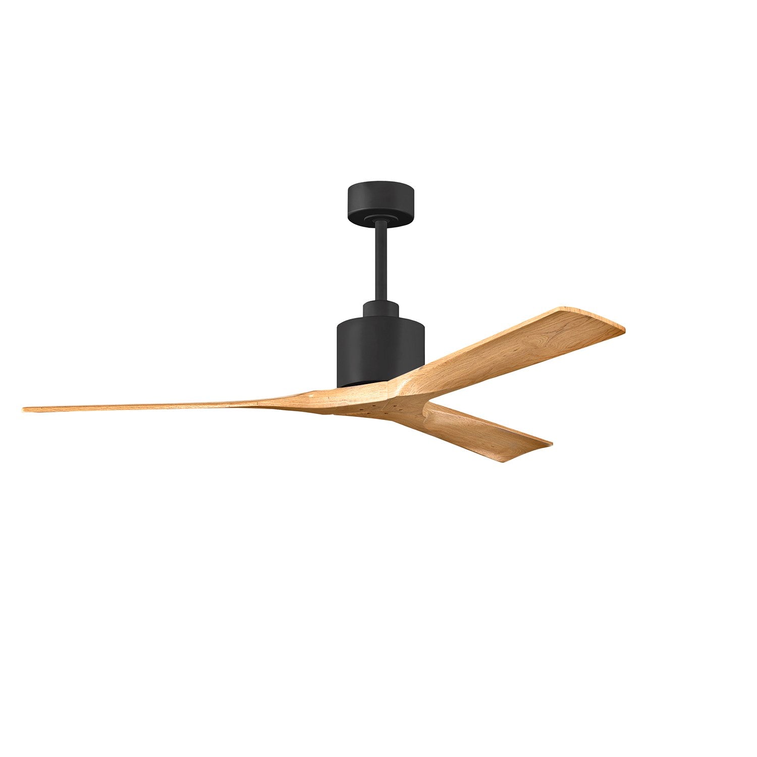 60in Ceiling Fan In Matte Black And Light Maple Tone Blades by Matthews Fan Company