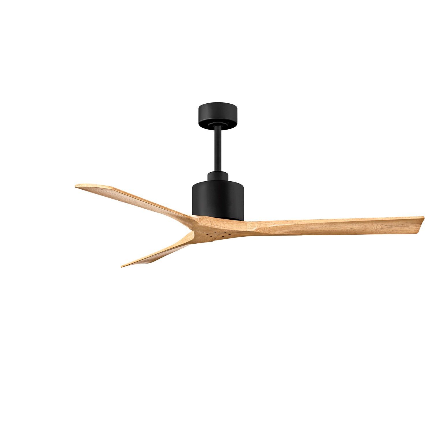 60in Ceiling Fan In Matte Black And Light Maple Tone Blades