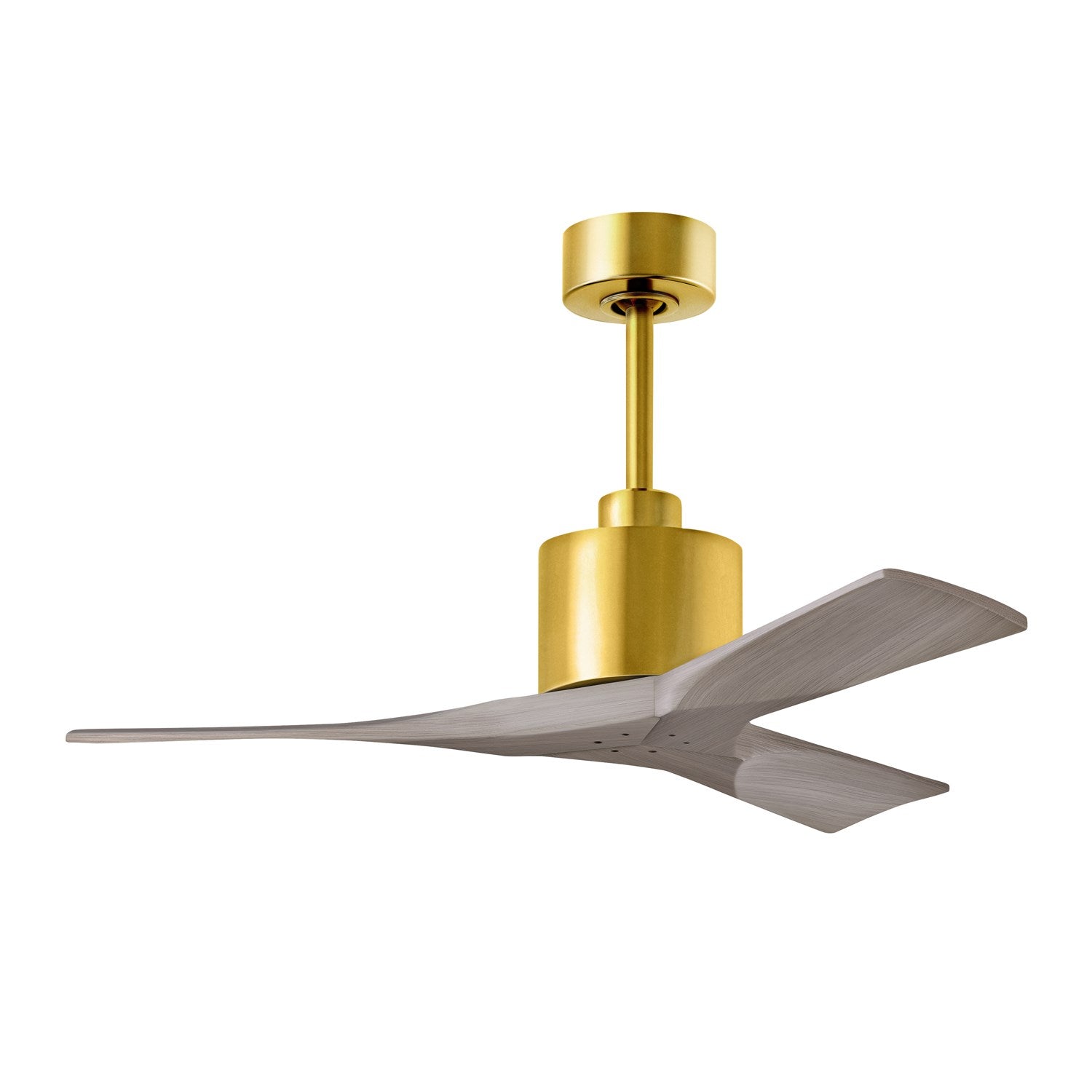 42in Ceiling Fan In Brushed Brass And Gray Ash Blades by Matthews Fan Company