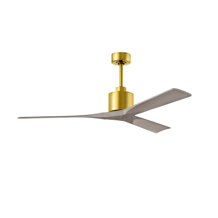 60in Ceiling Fan In Brushed Brass And Gray Ash Blades by Matthews Fan Company