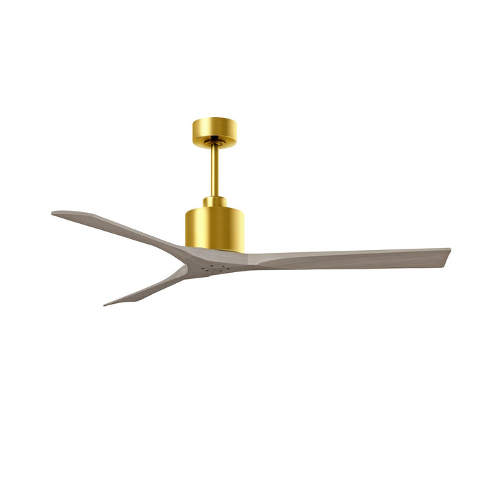 60in Ceiling Fan In Brushed Brass And Gray Ash Blades