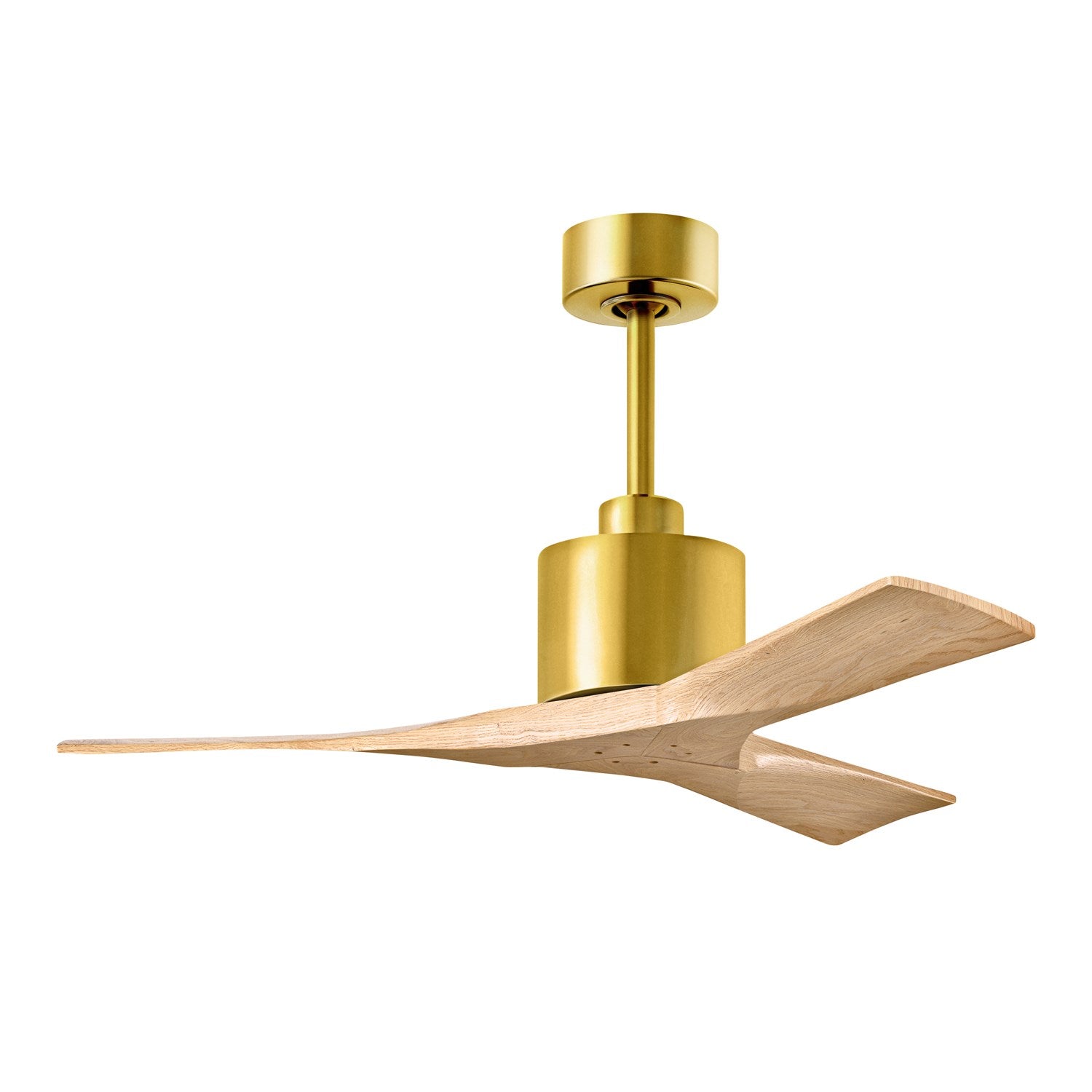 42in Ceiling Fan In Brushed Brass - Light Maple Tone Blades by Matthews Fan Company