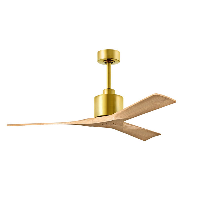 52in -Ceiling Fan In Brushed Brass - Light Maple Tone Blades by Matthews Fan Company