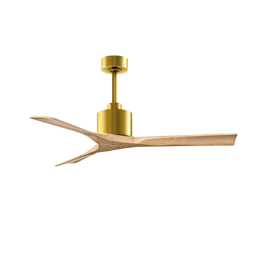 52in -Ceiling Fan In Brushed Brass - Light Maple Tone Blades