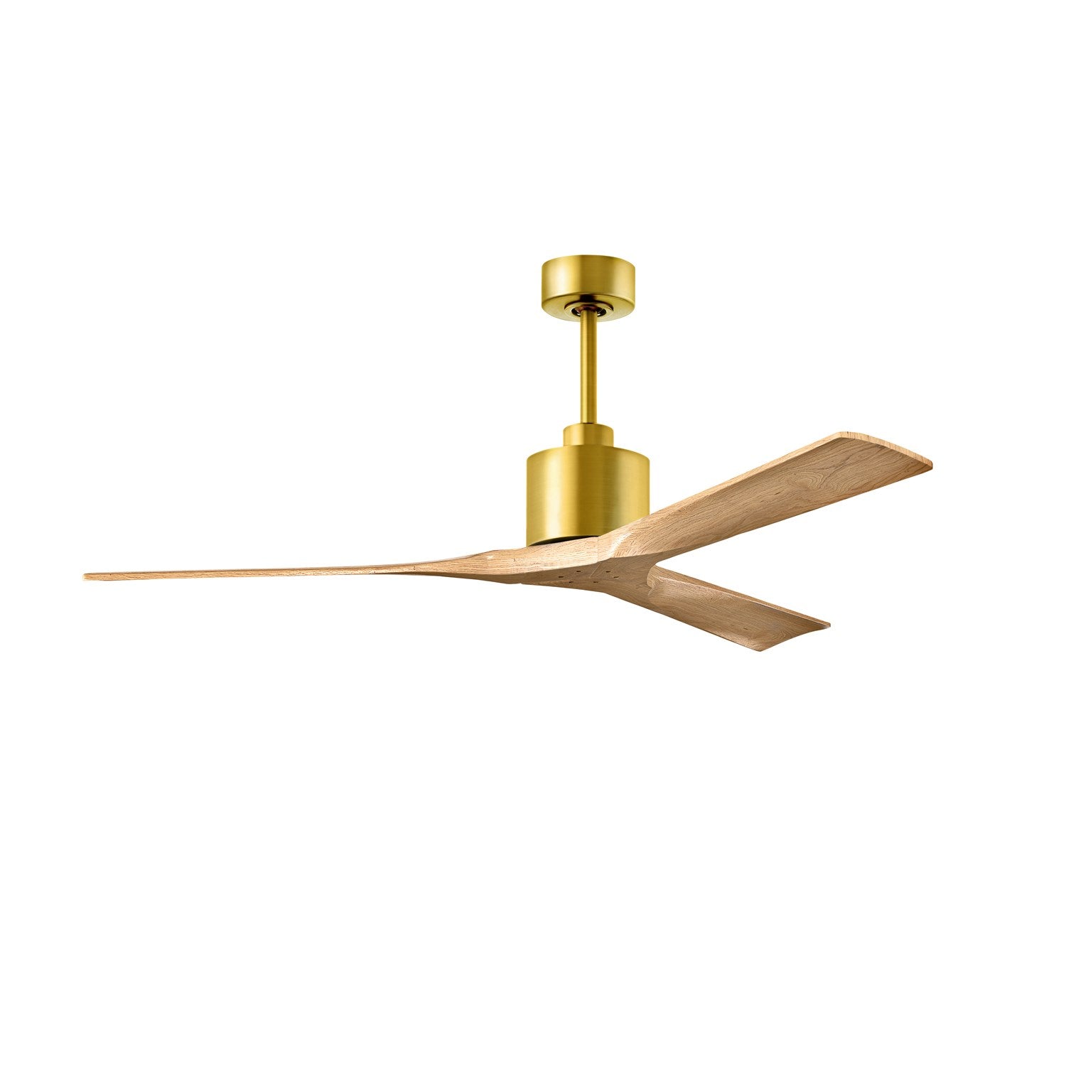 60in Ceiling Fan In Brushed Brass - Light Maple Tone Blades by Matthews Fan Company