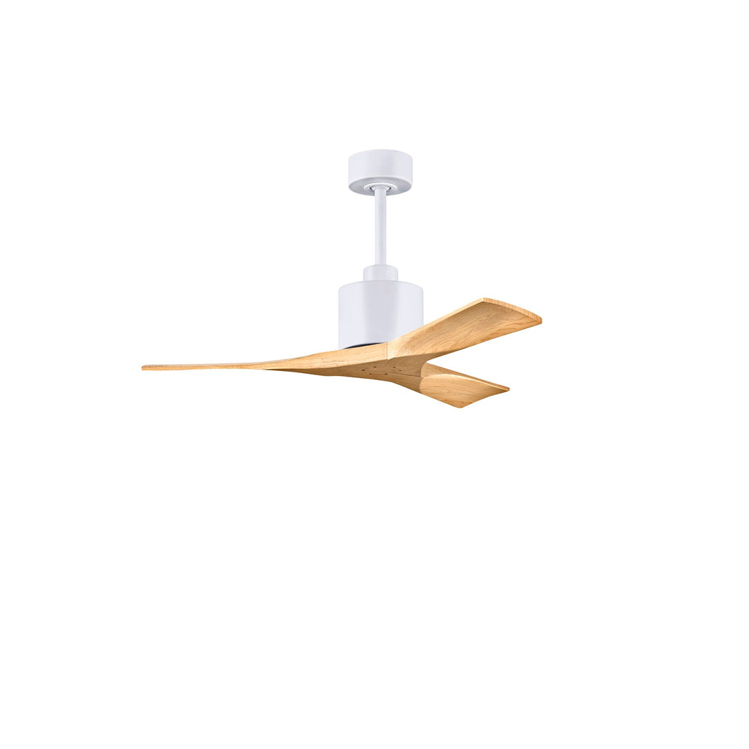 42in Ceiling Fan In Matte White -Light Maple Tone Blades by Matthews Fan Company