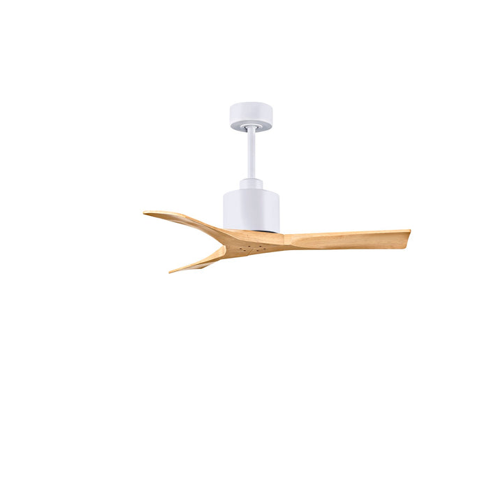 42in Ceiling Fan In Matte White -Light Maple Tone Blades