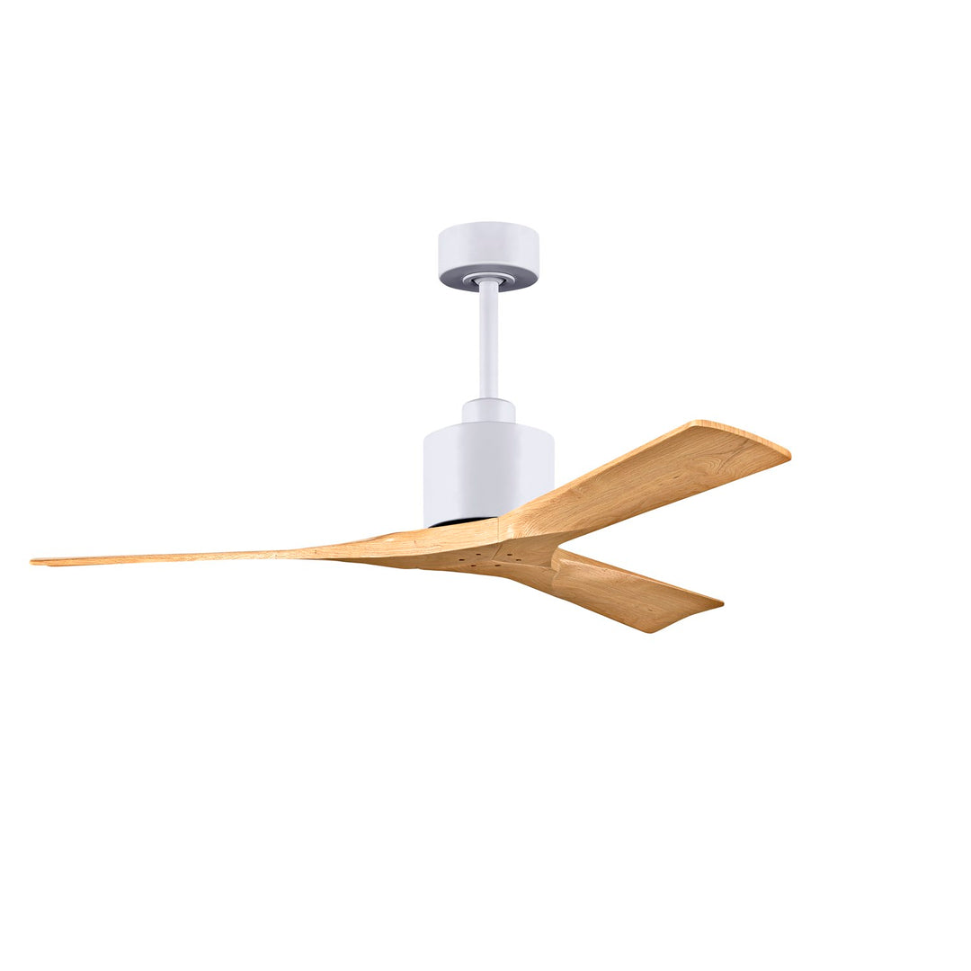 52in Ceoiling Fan In Matte White - Light Maple Tone Blades by Matthews Fan Company