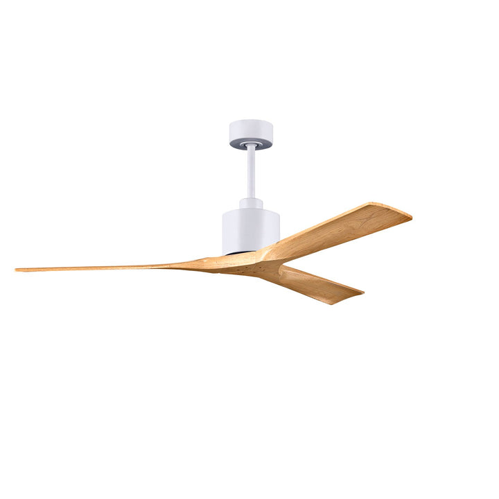 60in Ceiling Fan In Matte White - Light Maple Tone Blades by Matthews Fan Company