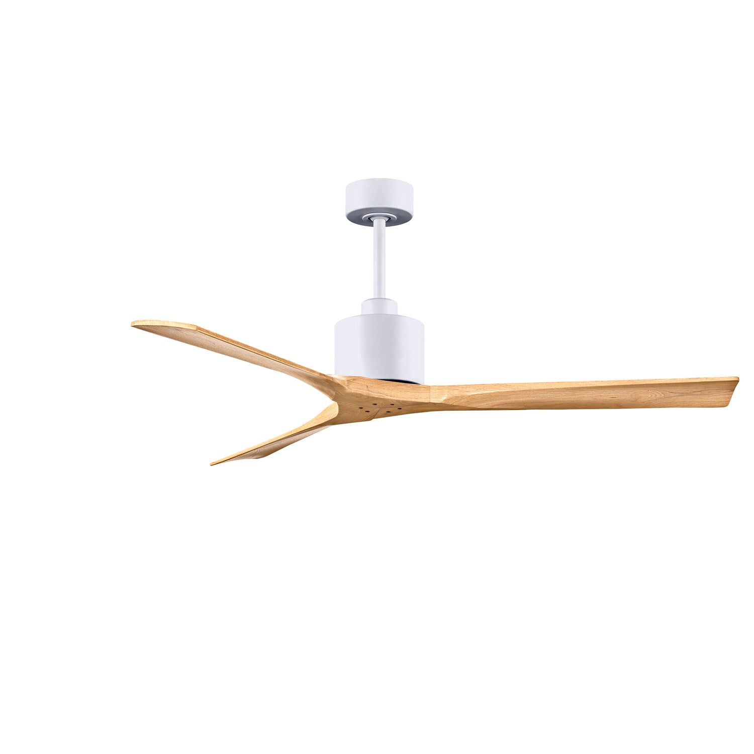 60in Ceiling Fan In Matte White - Light Maple Tone Blades