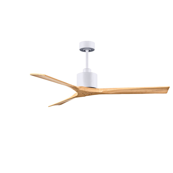 60in Ceiling Fan In Matte White - Light Maple Tone Blades
