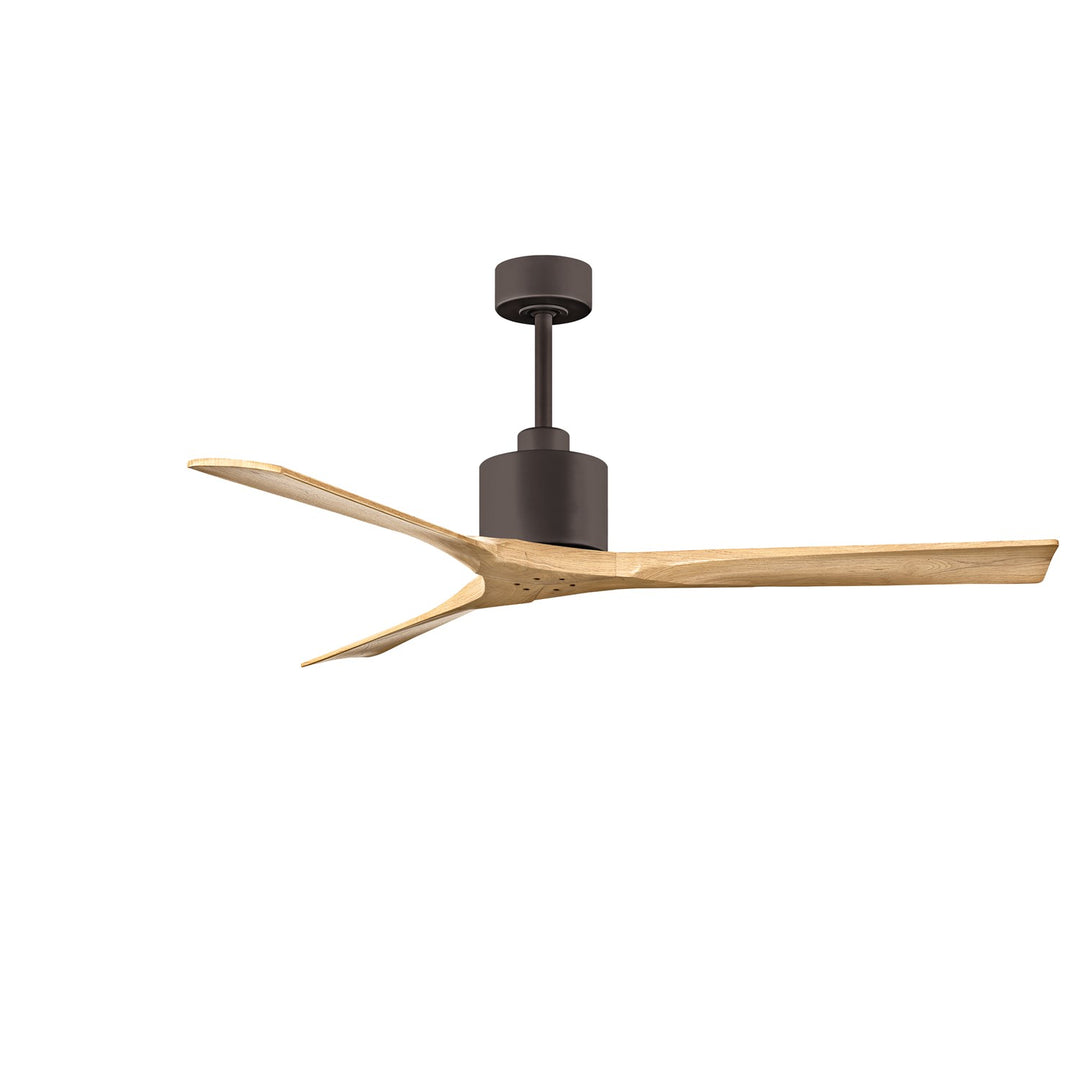 60in Ceiling Fan In Textured Bronze - Light Maple Tone Blades