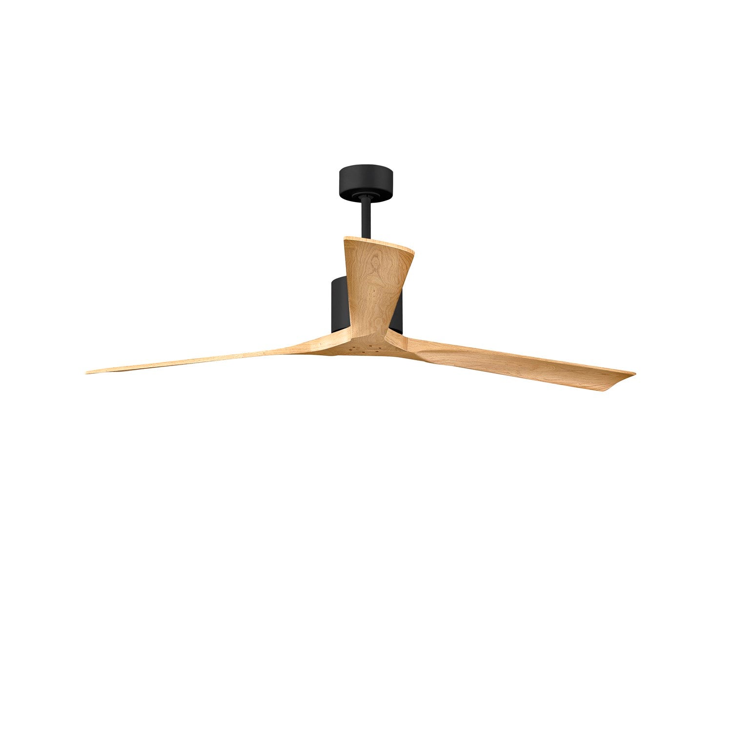 72in Ceiling Fan In Matte Black - Light Maple Tone Blades by Matthews Fan Company