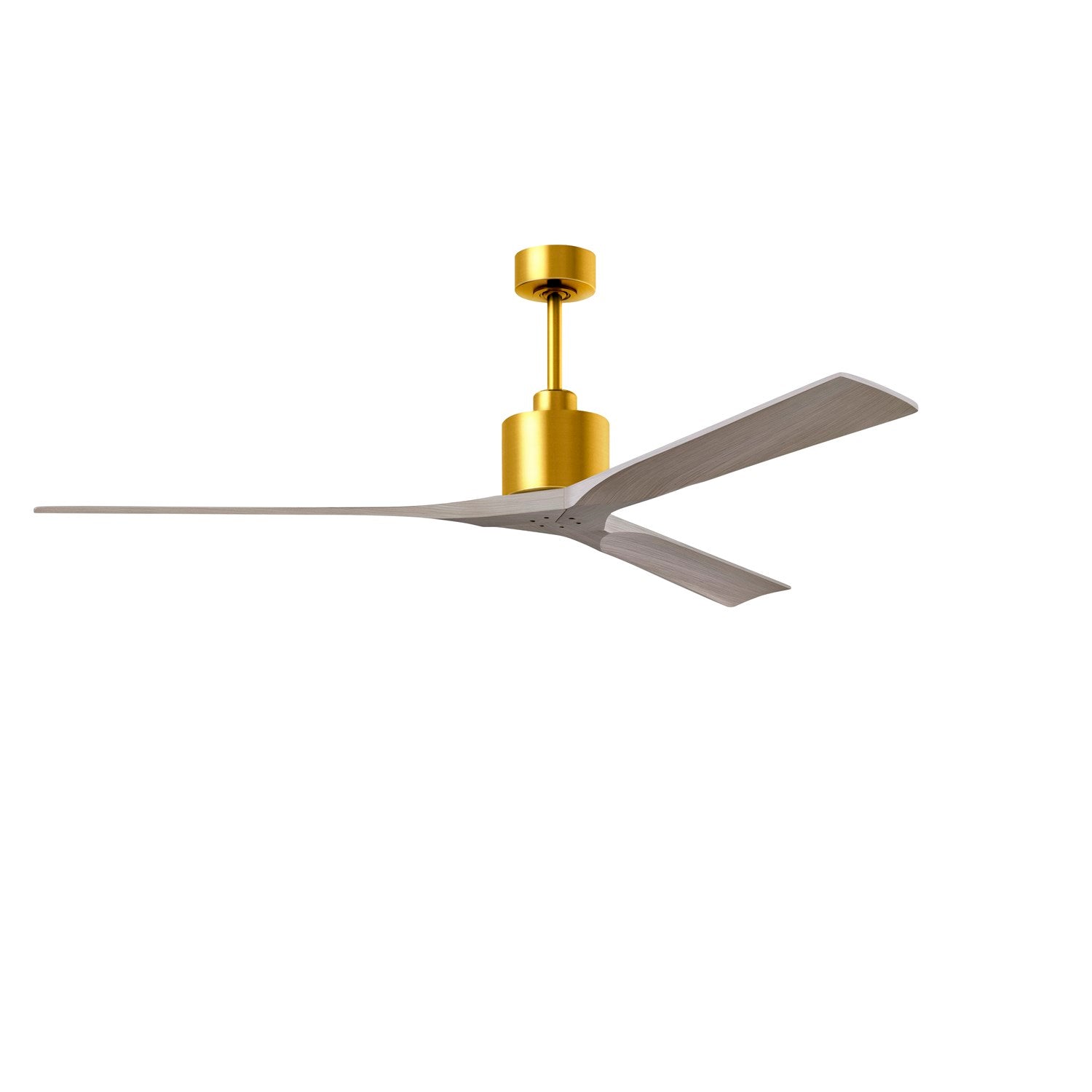 72in Ceiling Fan In Brushed Brass And Gray Ash Blades by Matthews Fan Company