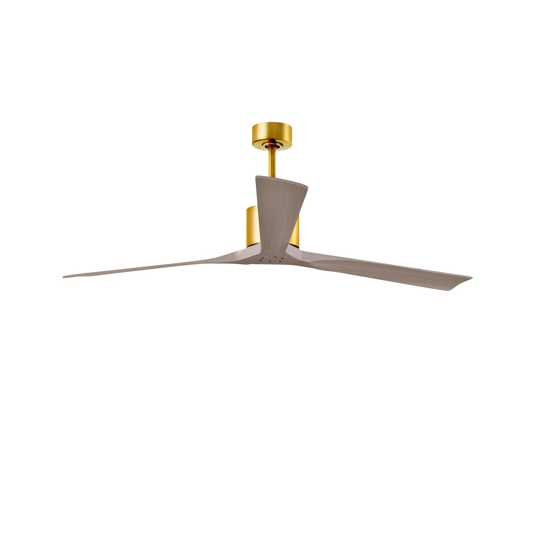 72in Ceiling Fan In Brushed Brass And Gray Ash Blades