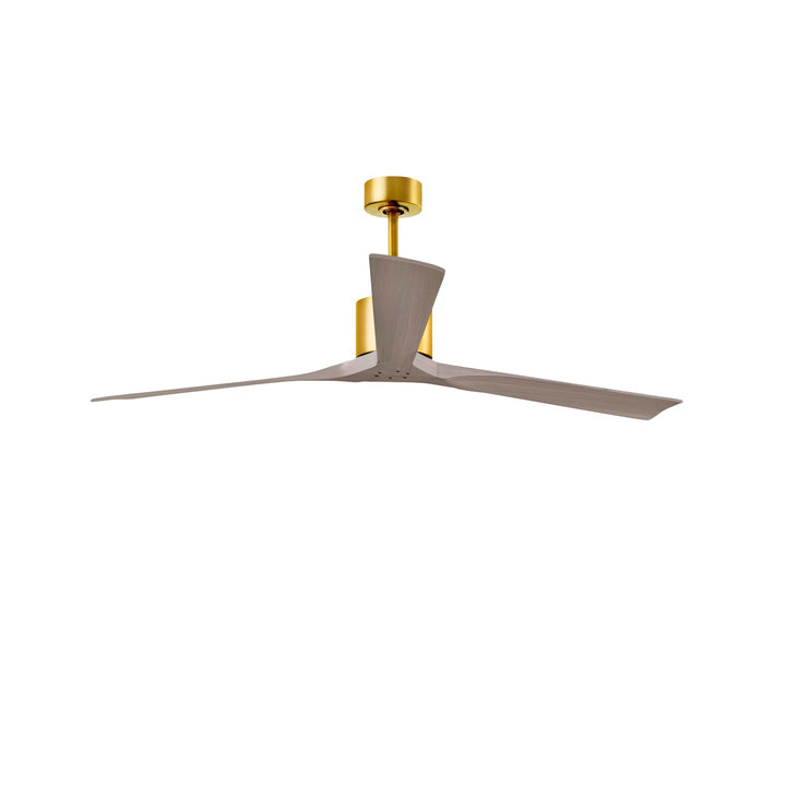 72in Ceiling Fan In Brushed Brass And Gray Ash Blades