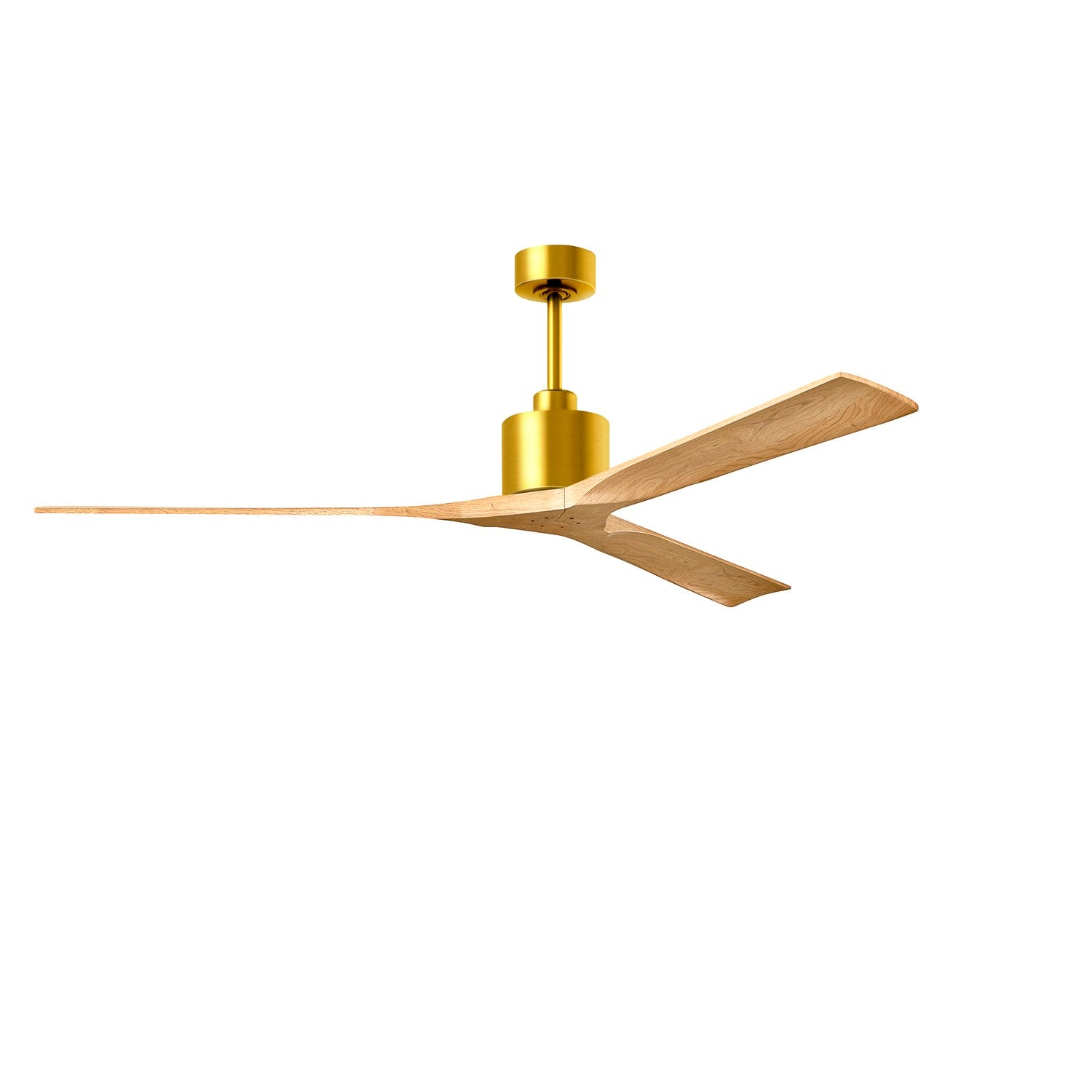 72in Ceiling Fan In Brushed Brass - Light Maple Tone Blades by Matthews Fan Company