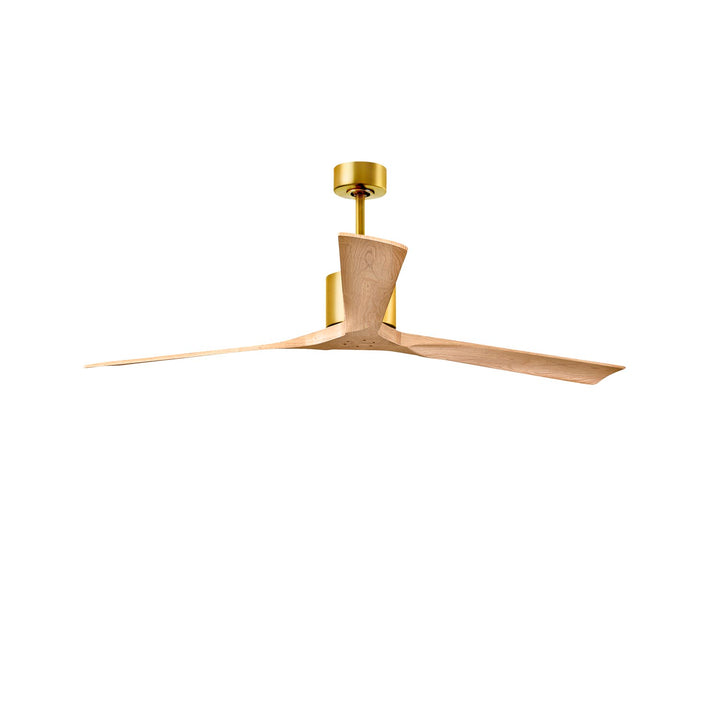 72in Ceiling Fan In Brushed Brass - Light Maple Tone Blades