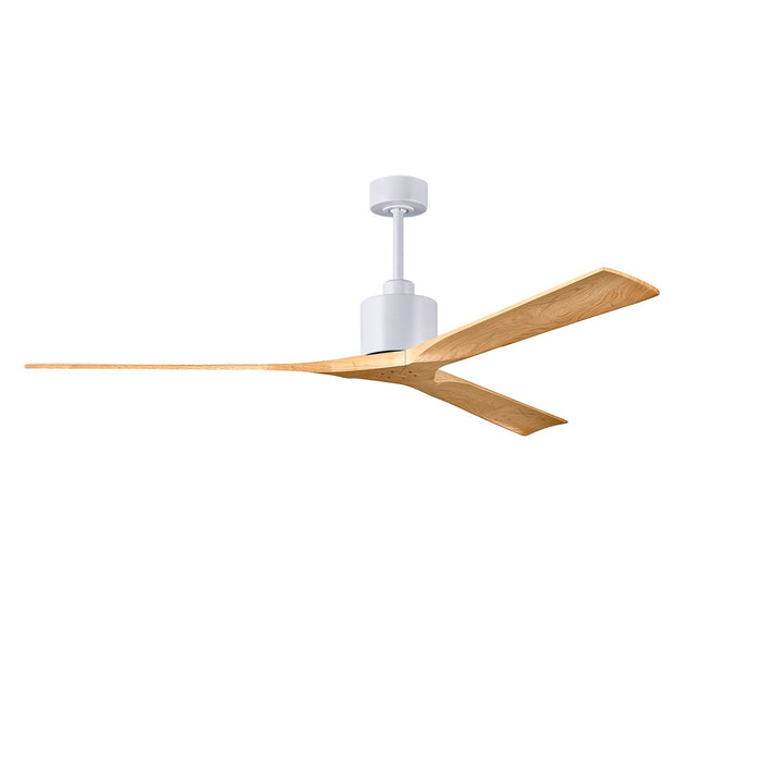 72in Ceiling Fan In Matte White - Light Maple Tone Blades by Matthews Fan Company