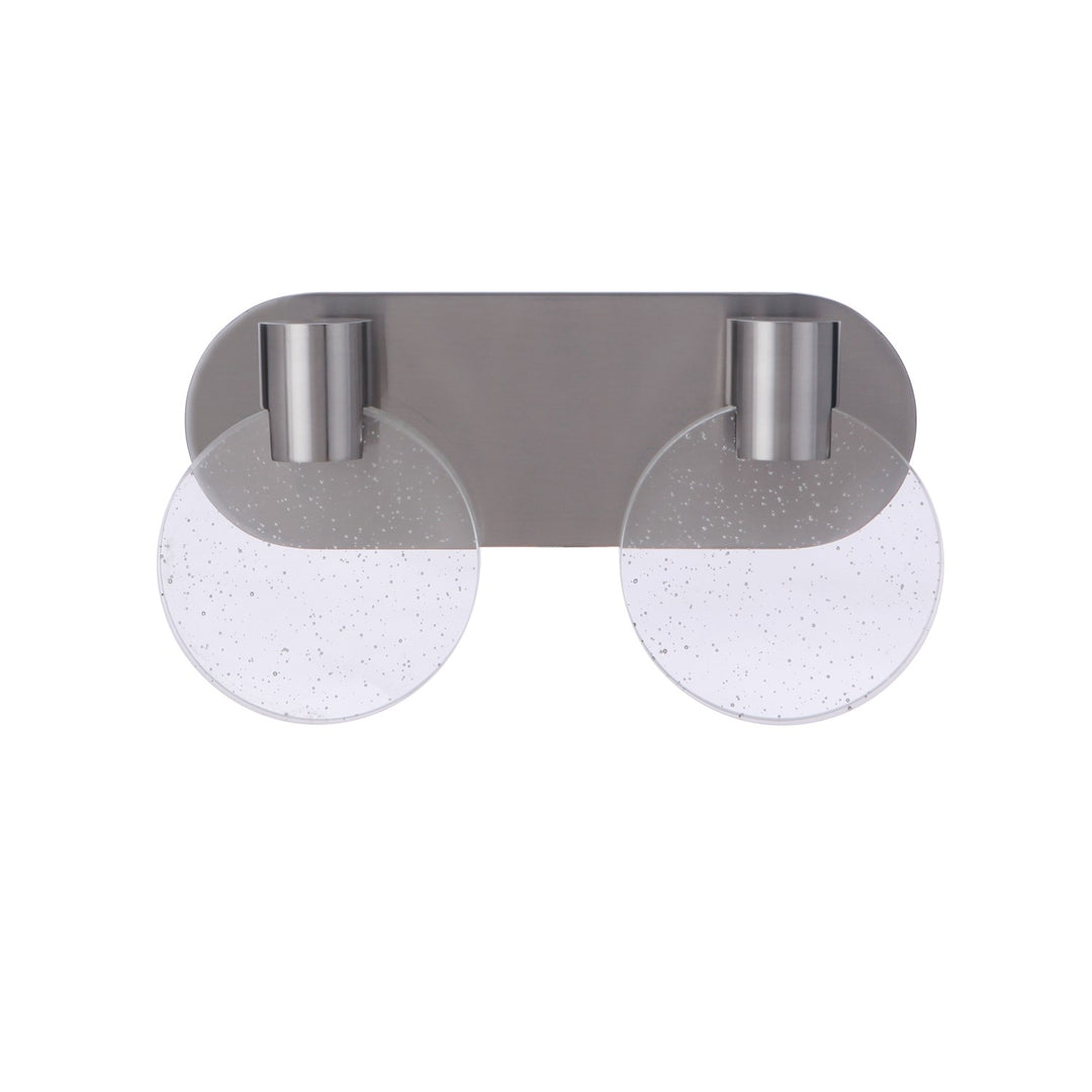 Glisten 2 Light LED Vanity in Brushed Polished Nickel by Craftmade