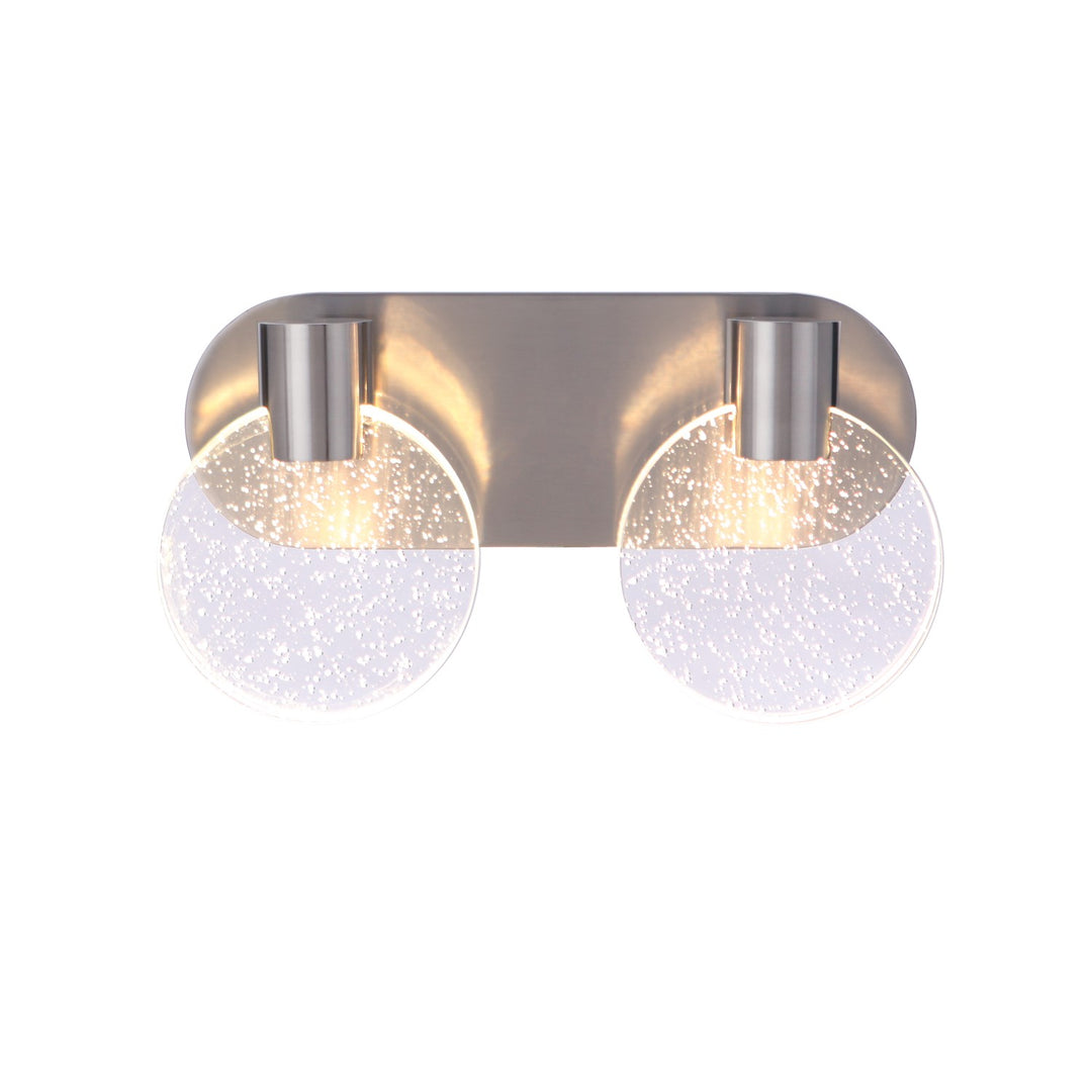 Glisten 2 Light LED Vanity in Brushed Polished Nickel