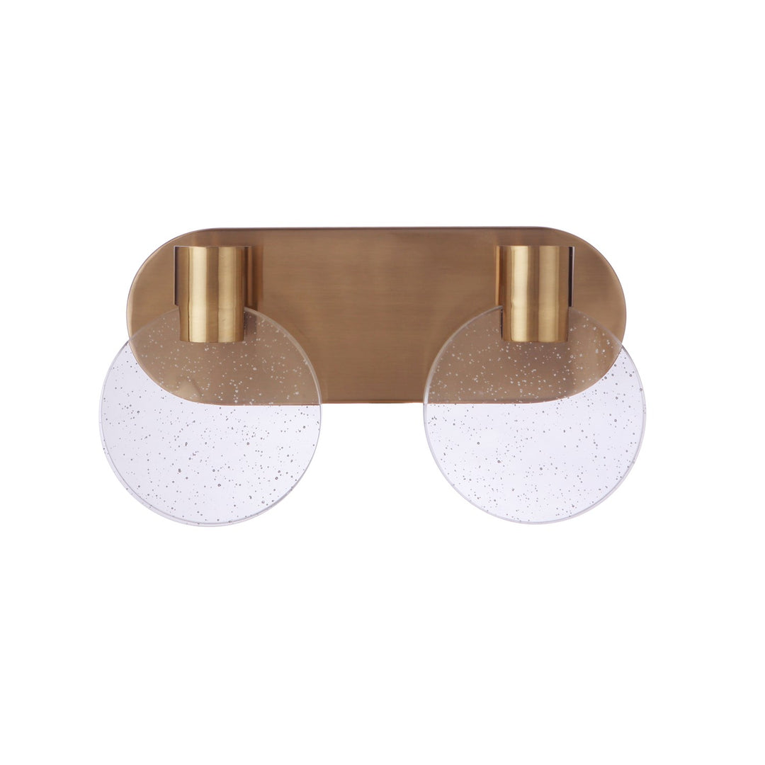 Glisten 2 Light LED Vanity in Satin Brass by Craftmade