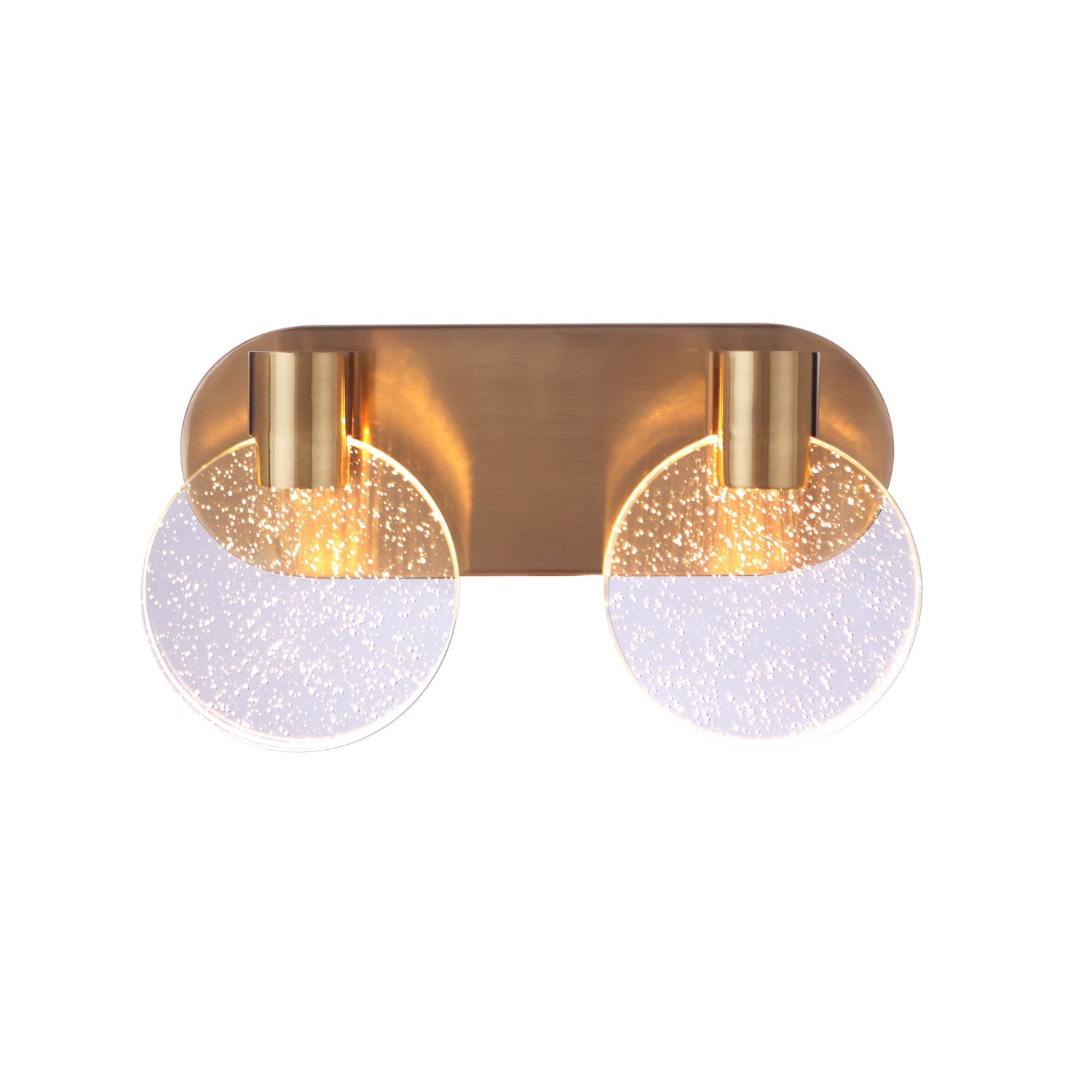 Glisten 2 Light LED Vanity in Satin Brass