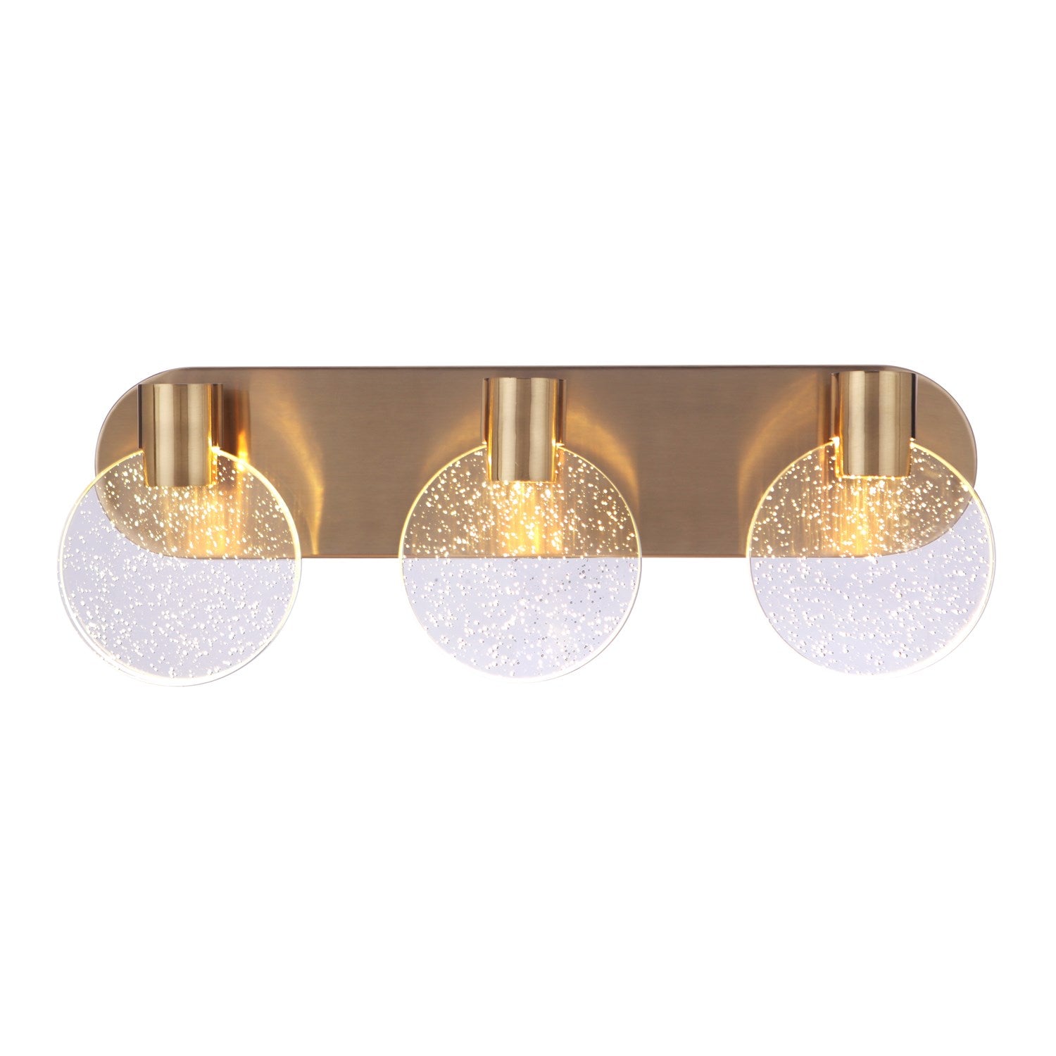 Glisten 3 Light LED Vanity in Satin Brass
