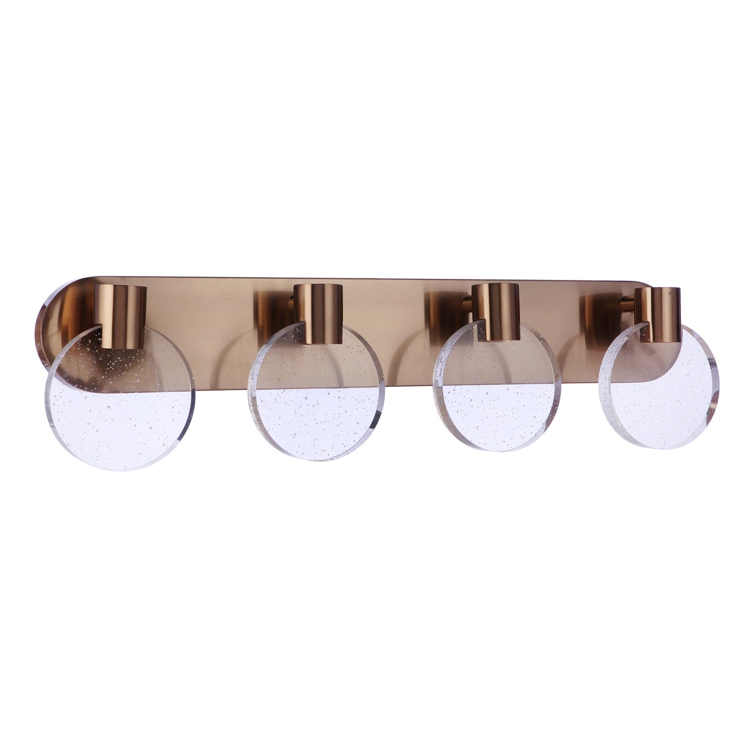 Glisten 4 Light LED Vanity in Satin Brass by Craftmade
