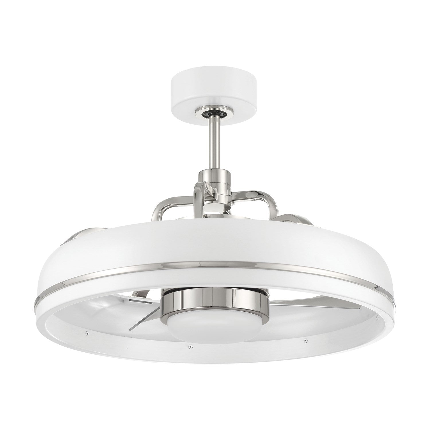 20in Taylor in White/Polished Nickel w/ Clear Acrylic Blades by Craftmade