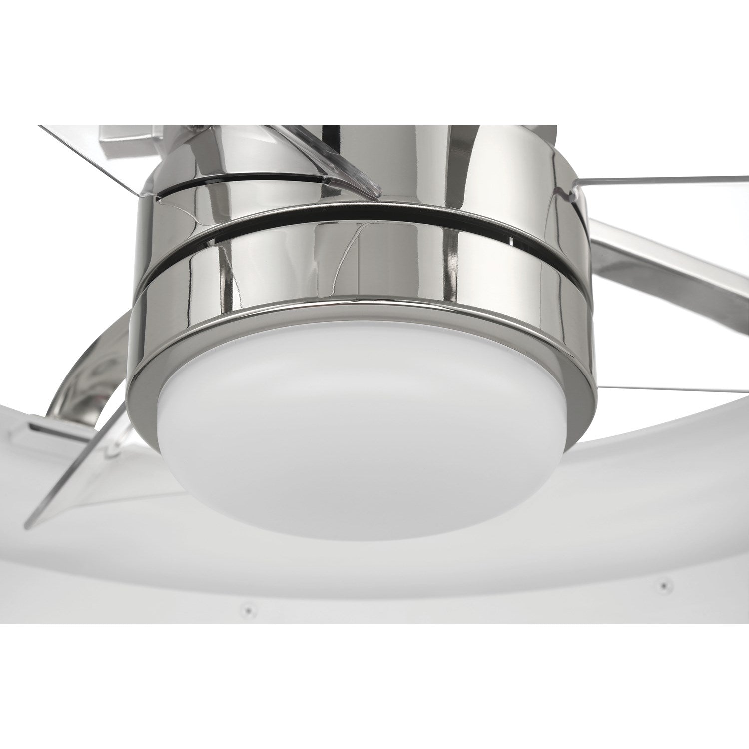 20in Taylor in White/Polished Nickel w/ Clear Acrylic Blades
