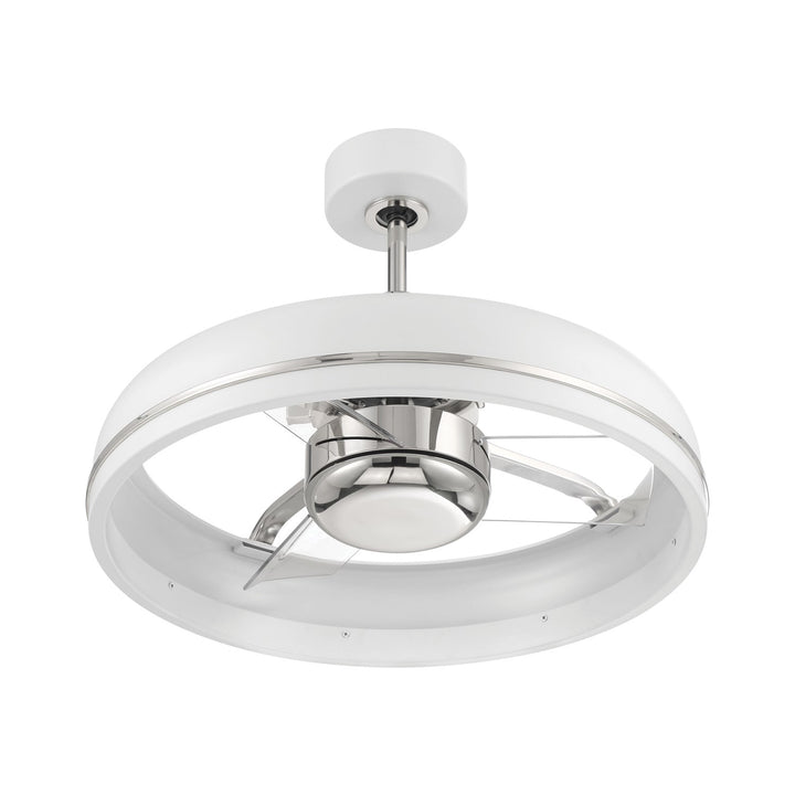 20in Taylor in White/Polished Nickel w/ Clear Acrylic Blades