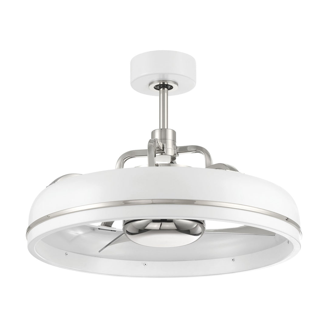 20in Taylor in White/Polished Nickel w/ Clear Acrylic Blades