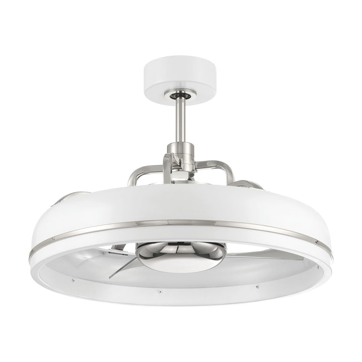 20in Taylor in White/Polished Nickel w/ Clear Acrylic Blades
