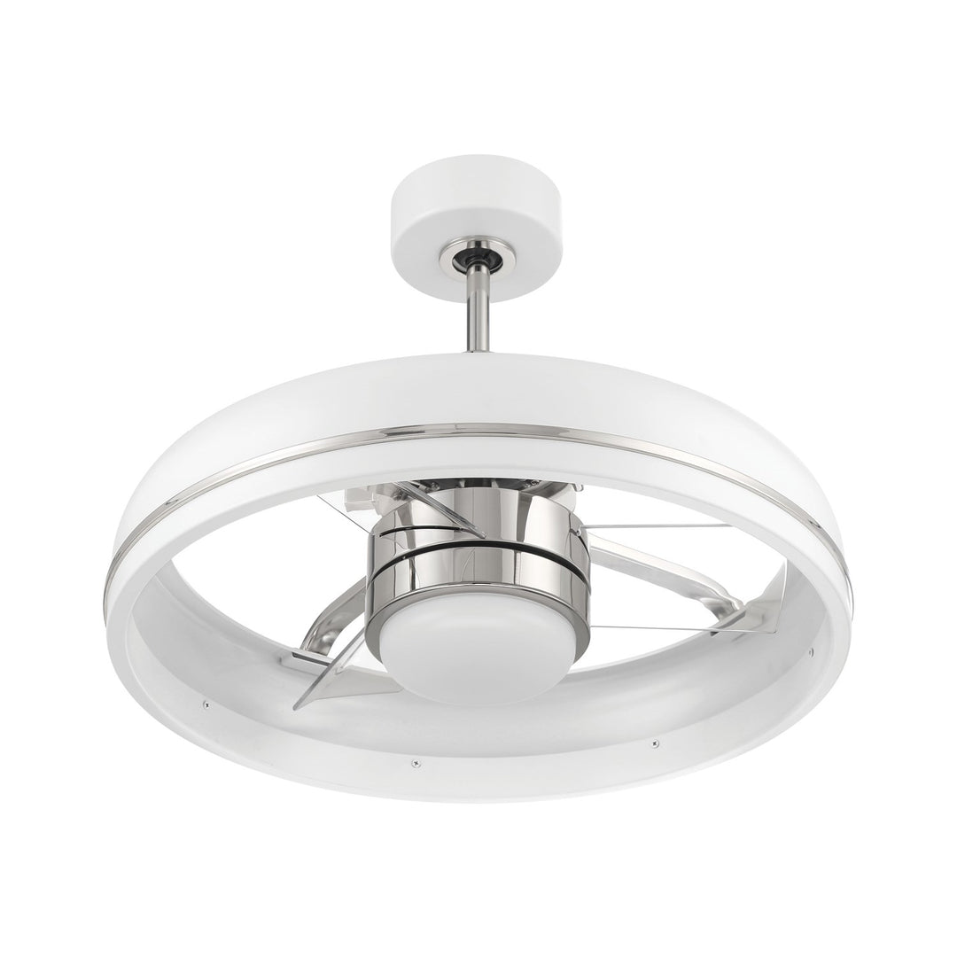 20in Taylor in White/Polished Nickel w/ Clear Acrylic Blades