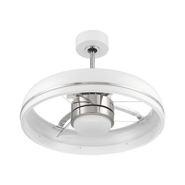 20in Taylor in White/Polished Nickel w/ Clear Acrylic Blades