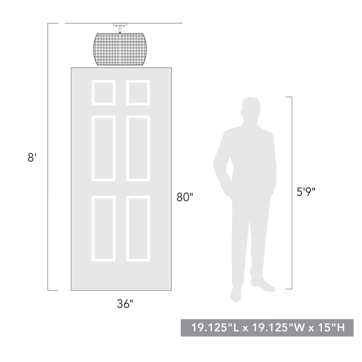 2 Light Semi-Flush