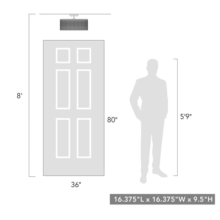 3 Light Semi-Flush