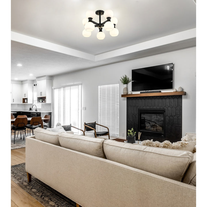 10 Light Semi Flush