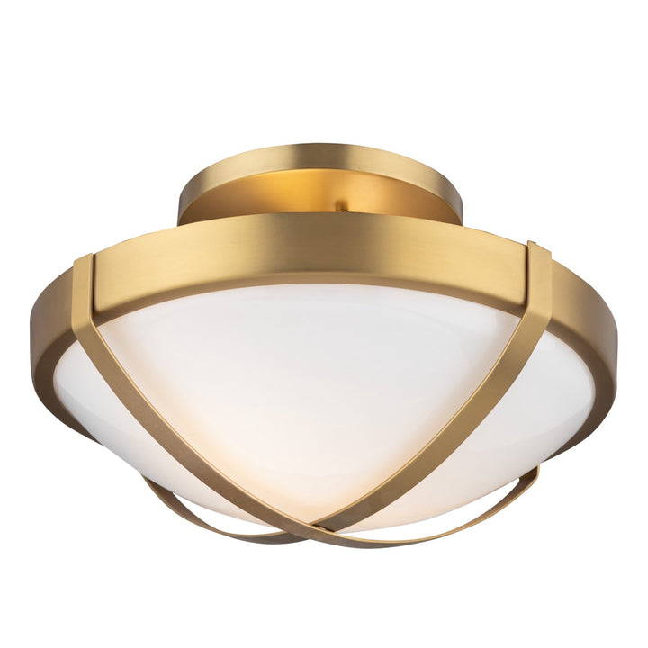 Collection 2-Light Flush Mount Brushed Brass